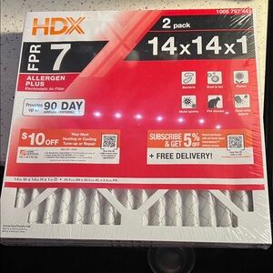 FPR 7 Allergen Plus Air Filter 14x14x1 - White (2 Pack)